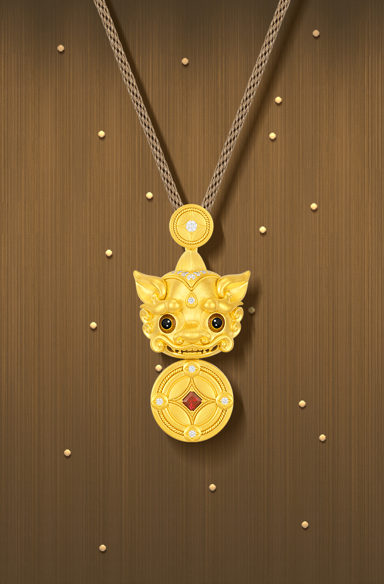 君佩貔貅&middot;中号红宝石吊坠